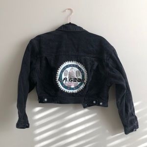Vintage LA Gear crop denim jacket with sequins